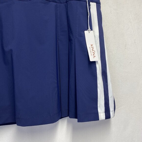 KINONA Party Pleated Golf Skort Women XXL Navy Lined Waistband Zip Pockets New - Picture 6 of 14